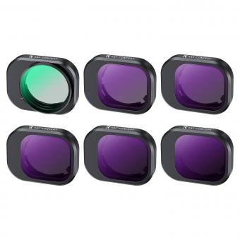 Kit de filtro K&F Concept CPL e ND para DJI Mini 4 Pro 6 Pack (CPL, ND8, ND16, ND32, ND64 e ND128)