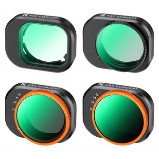 K&F Concept VND + UV +CPL Filter Kits For DJI Mini 4 Pro 4 Pack ND2-32 (1-5 Stops)+ND32-512 (5-9 Stops)+CPL+UV Lens Filter with 28 Layers of Nano-coating