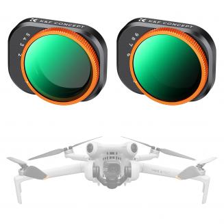 Kits de filtro de lente ND variável K&F Concept para DJI Mini 4 Pro 2 Pack ND2-32 (1-5 pontos) + ND32-512 (5-9 pontos) com 28 camadas de nano-revestimento