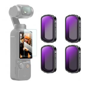 DJI Osmo Pocket 3 / DJI Osmo Pocket 4 Creator Combo Magnetic ND4 + ND8 + ND16 + ND32 Filters 4-Pack Kit 28 Layer nano-coated HD Optical Glass