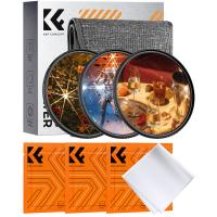 58mm Filtri Stella 3PCS, Filtro Stella 4 Punti+ Filtro Stella 6 Punti+ Filtro Stella 8 Punti,Filtro Effetto Scintillante in Vetro Ottico con 3pcs Panni di Pulizia per Obiettivi, Nano-Klear