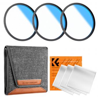 62mm Star Filters 3pcs Set 4+6+8 Points Cross Screen Starburst Filter Special Effect Camera Lens Filter 18 Layer Coating with 3 Cleaning Cloth