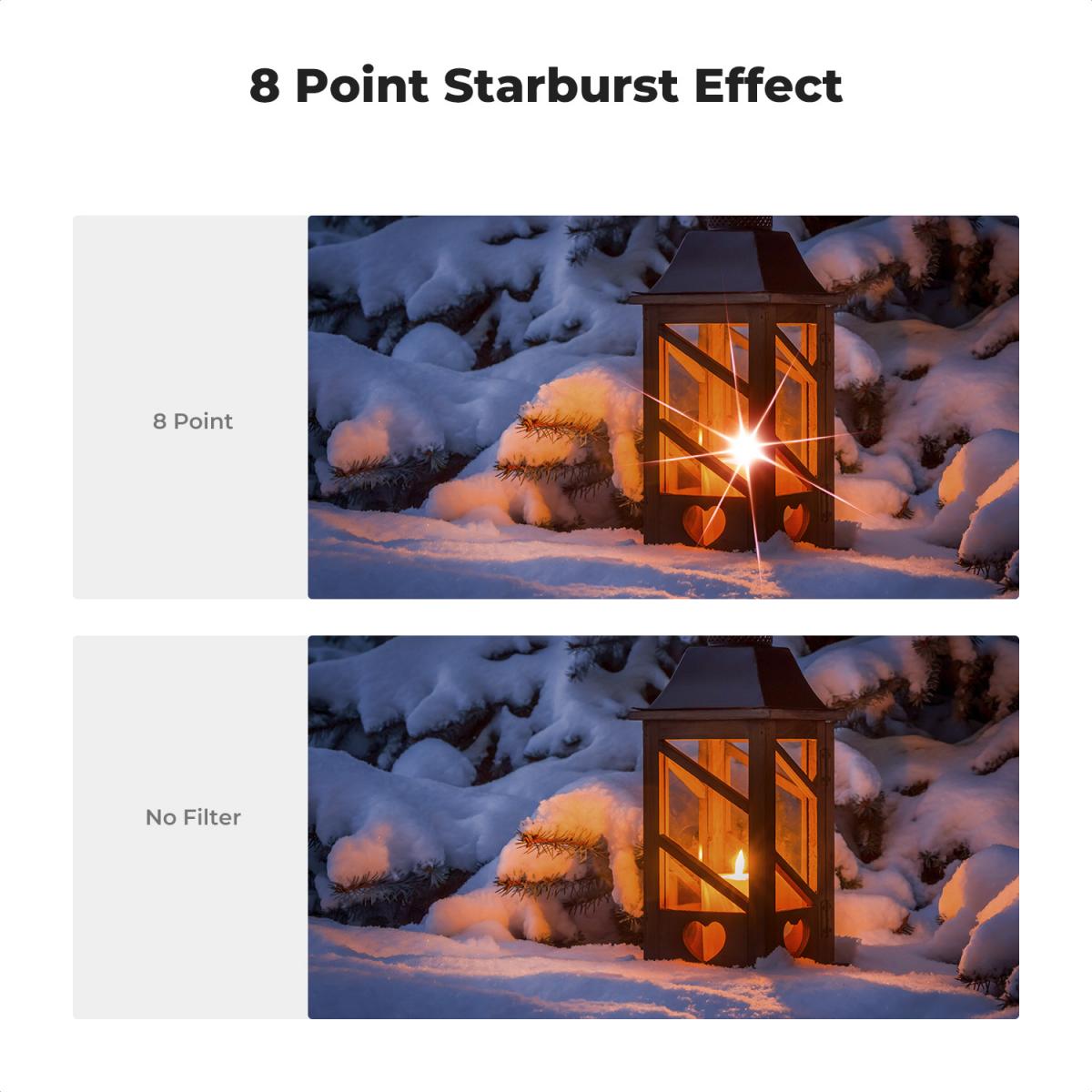 Sourcing Map 58mm Star Lens Filter, Starburst Lens Filter 8 Points Star Camera Lens Filter For Night Scenery Glassworks
