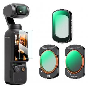 DJI Osmo Pocket 3 / DJI Osmo Pocket 4 Filter Magnetic CPL + Black Mist 1/4 + ND2-32 Filter Set, Multi-Coated/HD Optical Glass / Gimbal Compatible