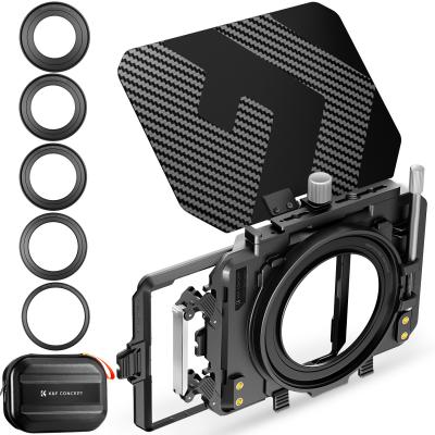 Matte Box Kit Compatible with Two 4x5.65" Square Filters Includes 67/72/77/82/95mm Adapter Rings Nano-Xcel Series