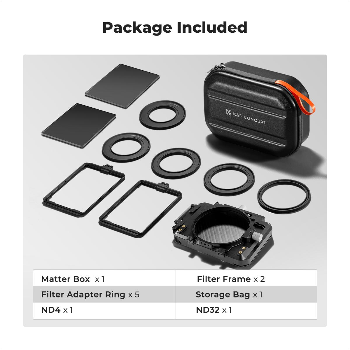 Matte Box Kit+ND4+ND32 Square Filter - KENTFAITH