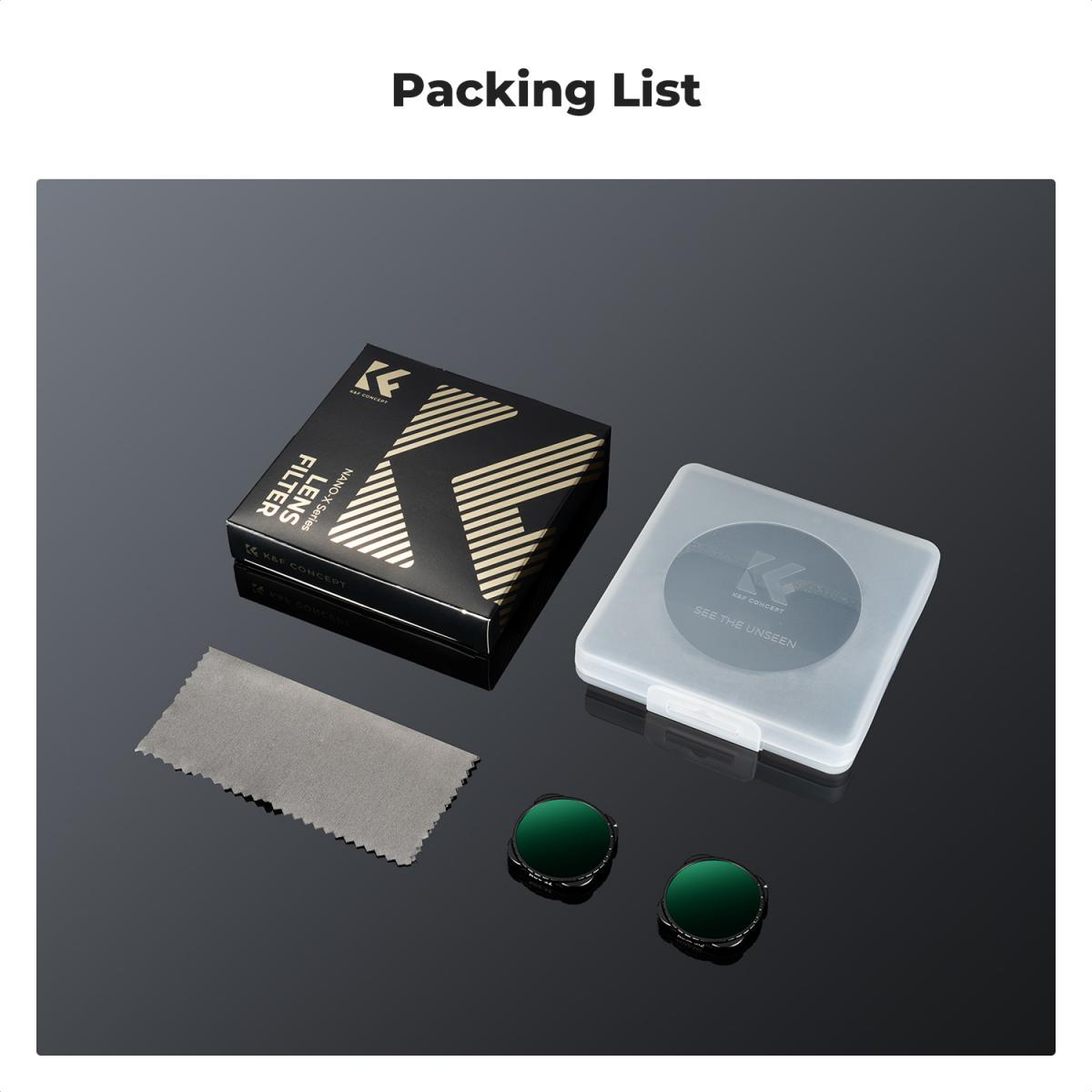 K&F Concept Variable ND Filter Set Compatible with GoPro Hero 13 Black, ND2-32 & ND32-512 Neutral Density Light Reduction Filters for Go Pro Hero 12/11/10/9 Black, Multi Coated HD Optical Glass