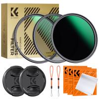 Filtri Kit,49mm iltro di Protezione UV + Filtro Polarizzatore Circolare CPL + ND1000 Filtro Densidad Neutral +2 Tappi per Obiettivi con 3pcs Panni di Pulizia,Serie Nano-Dazzle
