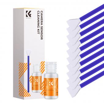 K&F Concept 12mm Micro Four-Thirds 4/3 Sensor Cleaning Swab*10 + 20ml Sensor Cleaner, M43 Camera Cleaning Kit for All Models of M4/3 Camera Sensors, Including M4/3 Cameras from Olympus and Panasonic