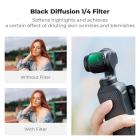 4 Pack Magnetic Effect Filter Set Compatible with DJI Osmo Pocket 3, Black Diffusion 1/4 + Blue Streak + Light Pollution Reduction + Star Light Filter, Create Cinematic Film Effect