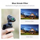 4 Pack Magnetic Effect Filter Set Compatible with DJI Osmo Pocket 3, Black Diffusion 1/4 + Blue Streak + Light Pollution Reduction + Star Light Filter, Create Cinematic Film Effect
