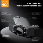 K&F Concept Matte Box Pro con Banderas de Fibra de Carbono, Kit Caja Mate Modular con 2 Marcos para Lentes y Adaptadores 67/72/77/82/95mm, Compatible con Filtros 4x5.65