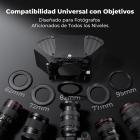 K&F Concept Matte Box Pro con Banderas de Fibra de Carbono, Kit Caja Mate Modular con 2 Marcos para Lentes y Adaptadores 67/72/77/82/95mm, Compatible con Filtros 4x5.65