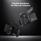 K&F Concept Matte Box Pro con Banderas de Fibra de Carbono, Kit Caja Mate Modular con 2 Marcos para Lentes y Adaptadores 67/72/77/82/95mm, Compatible con Filtros 4x5.65