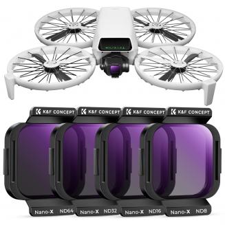 ND Filter Kit for DJI Flip, 4Pack (ND8+ND16+ND32+ND64) Neutral Density Light Reduction Drone Lens Filter Set, Multi-Coated HD Optical Glass Drone Accessories