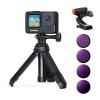 DJI Osmo Action 4 / Action 5 PRO Filter and Bracket 6pcs Kit (ND8&PL + ND16&PL + ND32&PL + ND64&PL + Mini Selfie Stick Desktop Stand + Magnetic Quick Release Adapter Mount）