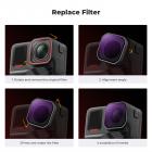 K&F CONCEPT Upgrade Screw On ND Filter Kit Compatible with Insta360 Ace Pro 2, 4Pack ND8 ND16 ND32 ND64 Neutral Density Action Camera Accessories, Light Reduction, HD Optical Glass Multi-coated Filter