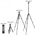 64"/1.6m Camera Tripod Lightweight Vlog Travel Tripod Compact Flexible & Portable 17.6lbs/8kg Load with Portable, for DSLR Cameras O234A1+BH-36 and 6" Magic Arm with Super Clamp