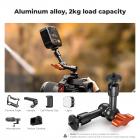 64"/1.6m Camera Tripod Lightweight Vlog Travel Tripod Compact Flexible & Portable 17.6lbs/8kg Load with Portable, for DSLR Cameras O234A1+BH-36 and 6" Magic Arm with Super Clamp