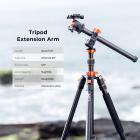 Tripod Kit 60" Carbon Fiber Camera Tripod,Super Lightweight Compact Travel Tripod with 360° Ball Head A225C0+BH-25L and Rotatable Multi-Angle Center Column Set