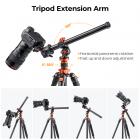 Tripod Kit 60" Carbon Fiber Camera Tripod,Super Lightweight Compact Travel Tripod with 360° Ball Head A225C0+BH-25L and Rotatable Multi-Angle Center Column Set