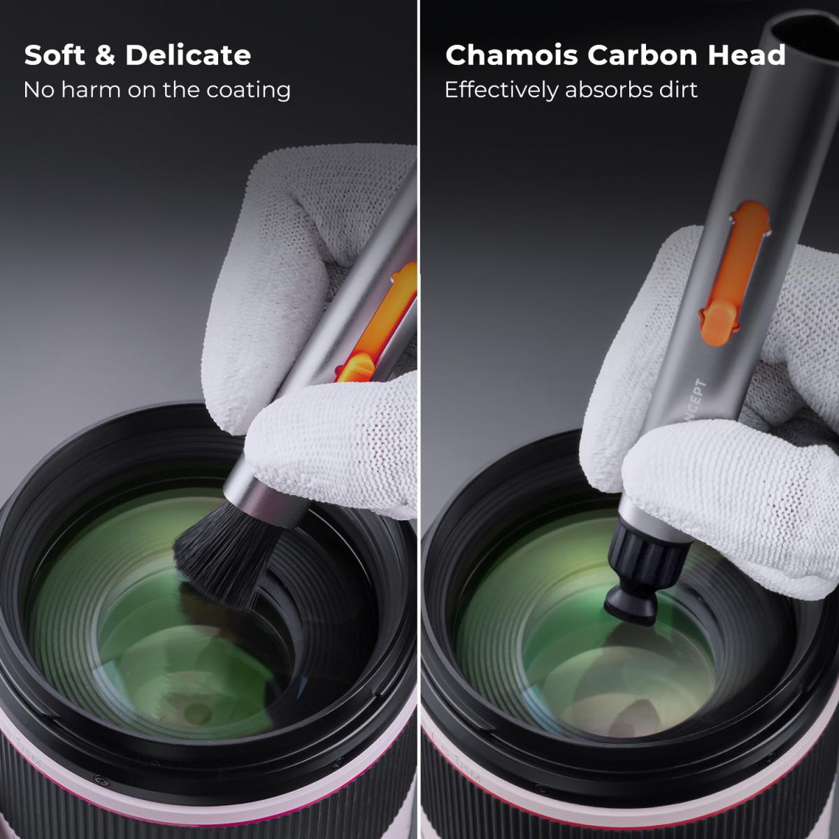 60" Carbon Fiber Camera Tripod,Super Lightweight Compact Travel Tripod with 360 Degree Ball Head,Quick Release Plate,Detachable Monopod 8KG Load Capacity for SLR DSLR A225C0+BH-25L Air Pro Series K&F Concept + Cleaning set