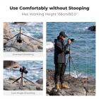 60" Carbon Fiber Camera Tripod,Super Lightweight Compact Travel Tripod with 360 Degree Ball Head,Quick Release Plate,Detachable Monopod 8KG Load Capacity for SLR DSLR A225C0+BH-25L Air Pro Series K&F Concept + Cleaning set