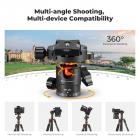 60" Carbon Fiber Camera Tripod,Super Lightweight Compact Travel Tripod with 360 Degree Ball Head,Quick Release Plate,Detachable Monopod 8KG Load Capacity for SLR DSLR A225C0+BH-25L Air Pro Series K&F Concept + Cleaning set