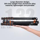 67"/1.7m Carbon Fiber Tripod 22lbs Load Lightweight Travel camera Tripod with Phone Mount for SLR DSLR, D255C4+BH-28L (SA255C1) + 4in1 DSLR Camera Cleaning Kit