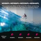 K&F CONCEPT ND/PL Filter Kit Compatible with DJI Osmo Action 6, 4Pack ND8/PL ND16/PL ND32/PL ND64/PL Screw On Polarizing Neutral Density Filter HD Optical Glass/Multi-Coated Action Camera Accessories