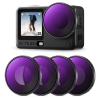 K&F CONCEPT ND Filter Kit Compatible with DJI Osmo Action 6, ND8 ND16 ND32 ND64 4 Pack Light Reduction Exposure Control Optical Glass Filters with Multi-Layer Coating