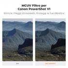 Kit adattatore per filtro CPL True Color da 58 mm e UV per Canon PowerShot V1, protezione per obiettivo in vetro ottico HD multistrato con adesivo 3M, kit di strumenti per la rimozione (filo da pesca e portachiavi) - Serie Nano-Klear