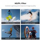 K&F CONCEPT CPL ND Filter Kit Compatible with DJI Osmo Action 6, 4 Pack (ND8&PL ND16&PL ND32&PL ND64&PL) Hybrid Neutral Density Polarizing Action Camera Accessories, Multicoated HD Optical Glass