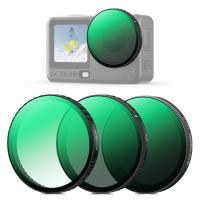 K&F CONCEPT Snap On CPL VND Effect Filter Kit Compatible with DJI Osmo Action 6, 3 Pack CPL Black Diffusion 1/4 ND2-32 Filters HD Optical Glass/Multi-Coated Action Camera Accessories