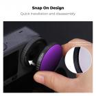 K&F CONCEPT Snap On ND Filter Kit Compatible with DJI Osmo Action 6, 4 Pack ND8 ND16 ND32 ND64 Light Reduction Neutral Density Filters HD Optical Glass/Multi-Coated Action Camera Accessories