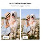 K&F CONCEPT Magnetic Wide Angle Lens & 1/4 Black Diffusion Filter & Cool Tone Filter Set, Compatible with DJI Osmo Pocket 4/3, 3 Pack Wide Angle Black Diffusion 1/4 Cool Tone Filters Accessories