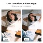 K&F CONCEPT Magnetic Wide Angle Lens & 1/4 Black Diffusion Filter & Cool Tone Filter Set, Compatible with DJI Osmo Pocket 4/3, 3 Pack Wide Angle Black Diffusion 1/4 Cool Tone Filters Accessories