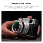 Black Mist 1/4 Filter + Metal Square Hood + Lens Cap Kits Compatible with Fujifilm X100 Series Accessories, Silver