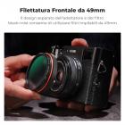 Kit filtro Black Mist 1/4 + paraluce quadrato in metallo + copriobiettivo compatibile con accessori della serie Fujifilm X100, nero