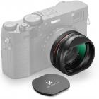 Black Mist 1/4 Filter + Metal Square Hood + Lens Cap Kits Compatible with Fujifilm X100 Series Accessories, Black