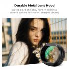 Black Mist 1/4 Filter + Metal Square Hood + Lens Cap Kits Compatible with Fujifilm X100 Series Accessories, Black