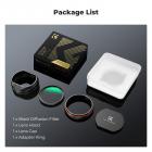 Black Mist 1/4 Filter + Metal Square Hood + Lens Cap Kits Compatible with Fujifilm X100 Series Accessories, Black