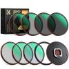 K&F Concept 95mm Magnetic Lens Filter Kit (9-in-1 Set) CPL+FSND4/8/16/32+Black Mist 1/4+Blue Streak with Adapter Ring & Cap, Ultra-Low Reflection Optical Glass for Camera Lens - Nano-Xcel Series