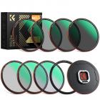K&F Concept 95mm Magnetic Lens Filter Kit (9-in-1 Set) CPL+FSND4/8/16/32+Black Mist 1/4+Blue Streak with Adapter Ring & Cap, Ultra-Low Reflection Optical Glass for Camera Lens - Nano-Xcel Series