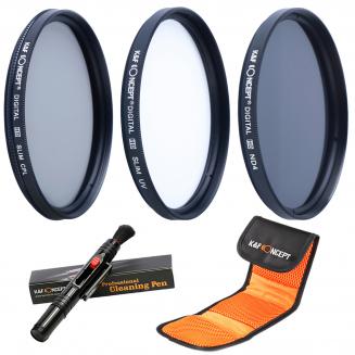 52mm UV CPL ND4 Filter Kit UV Protector Circular Polarizing Filter Neutral Density Filter + Cleaning Pen + Filter Bag Pouch