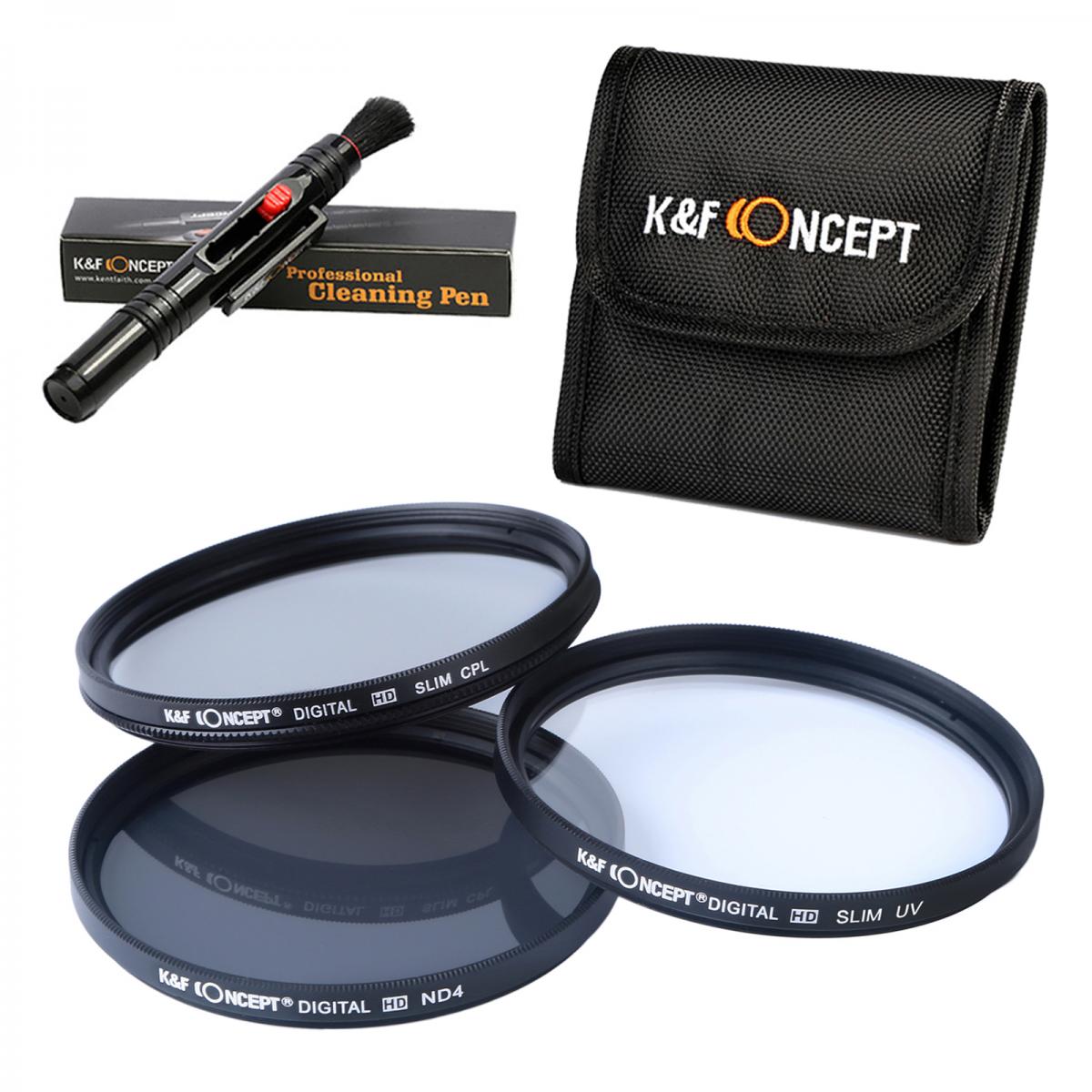 77mm Lens Filter Kit Neutral Density ND4+UV+Circular Polarizing (CPL