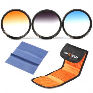 58mm Graduado Laranja, Azul, Cinza Filtro Kit