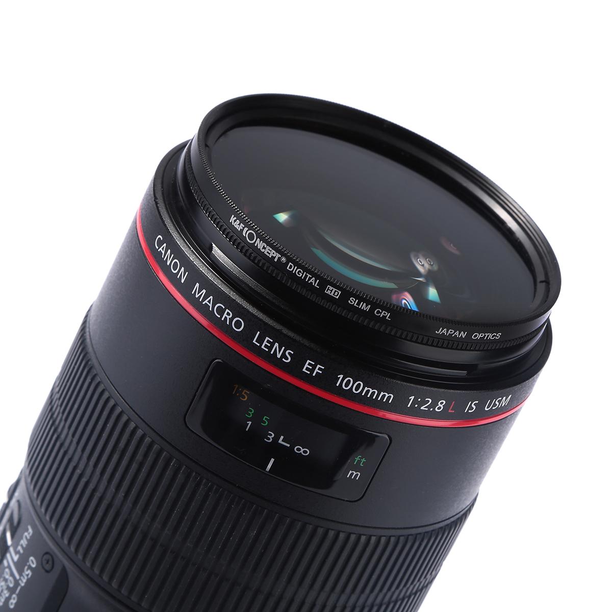 58mm Circular Polarizing CPL Filter + Tulip Flower Lens Hood + Cleaning Cloth KENTFAITH