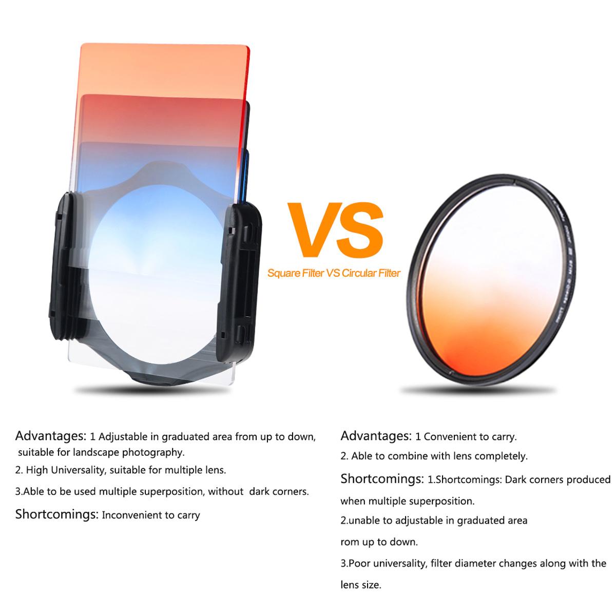 40 in 1 Square Graduated Color ND Filter Kit