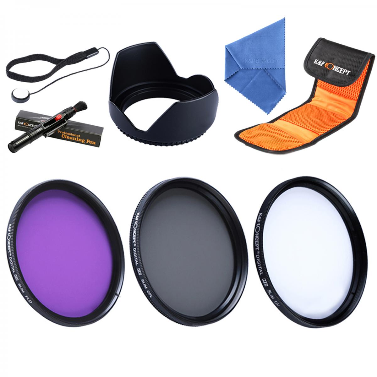 UV,CPL,FLD Compatible w/ All Popular Camera Lens Models includes Nylon Carry Case Polaroid Optics 55mm 3-Piece Filter Kit Set
